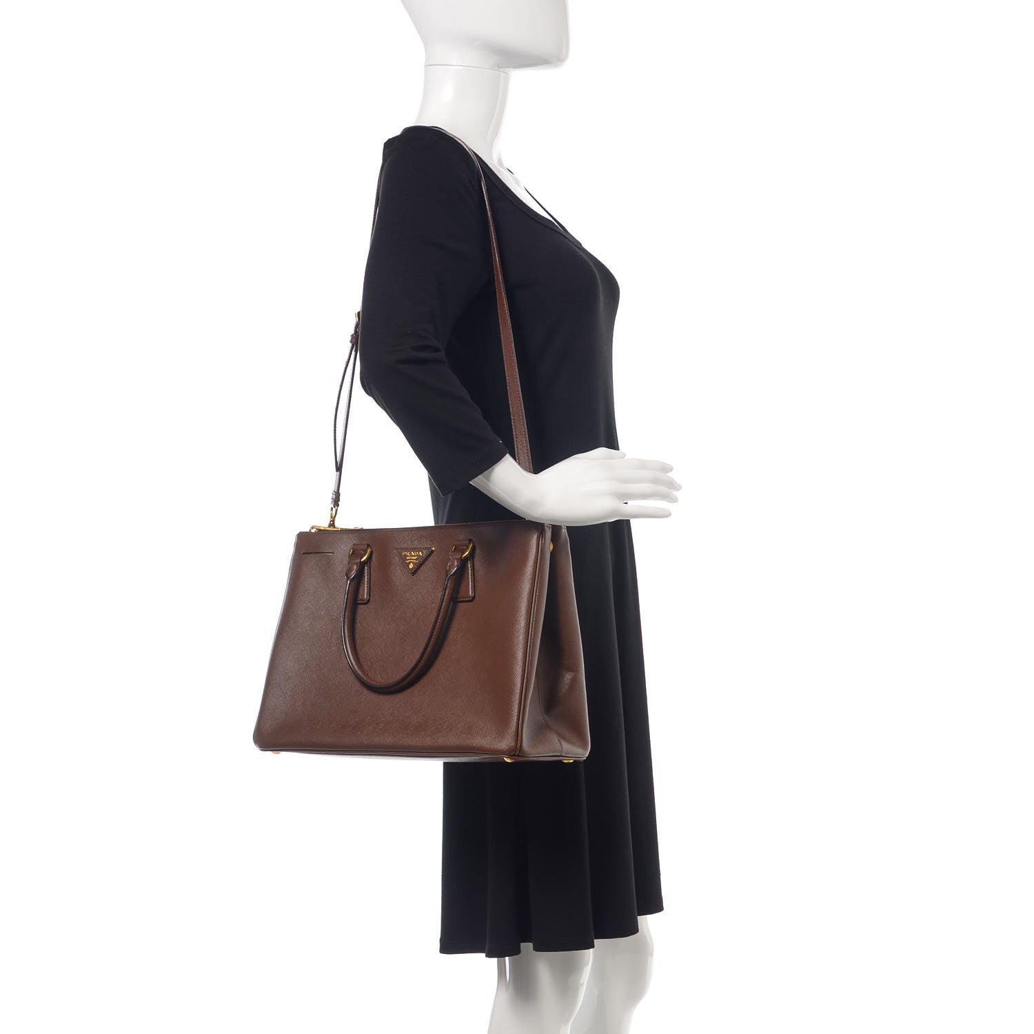 Prada Saffiano Medium Galleria Double Zip Tote Cacao 2 of 11