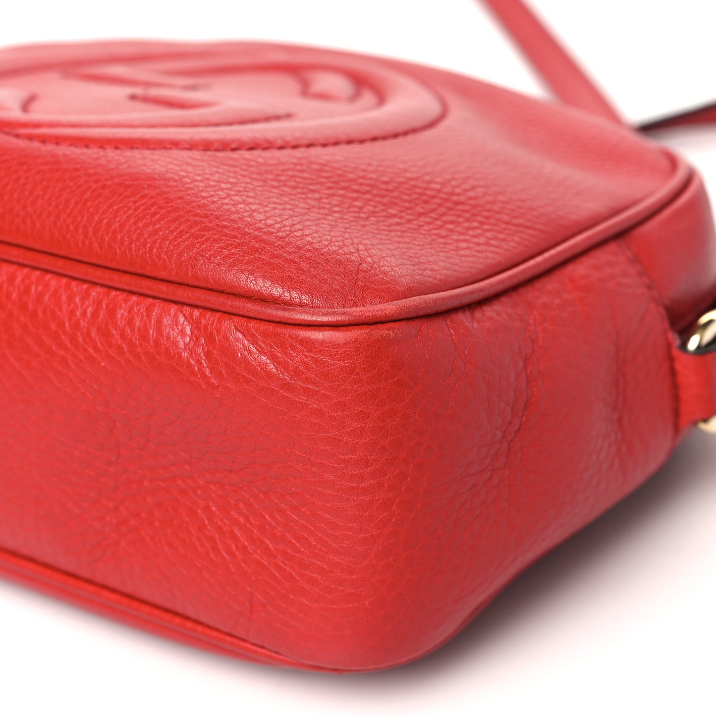 Pebbled Calfskin Small Soho Disco Bag Tabasco Red