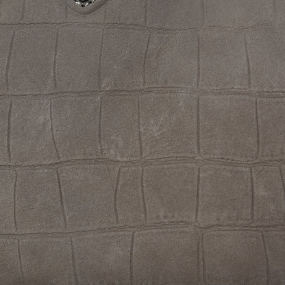 Celine Crocodile Embossed Nubuck Medium Phantom Luggage Grey 12 of 13