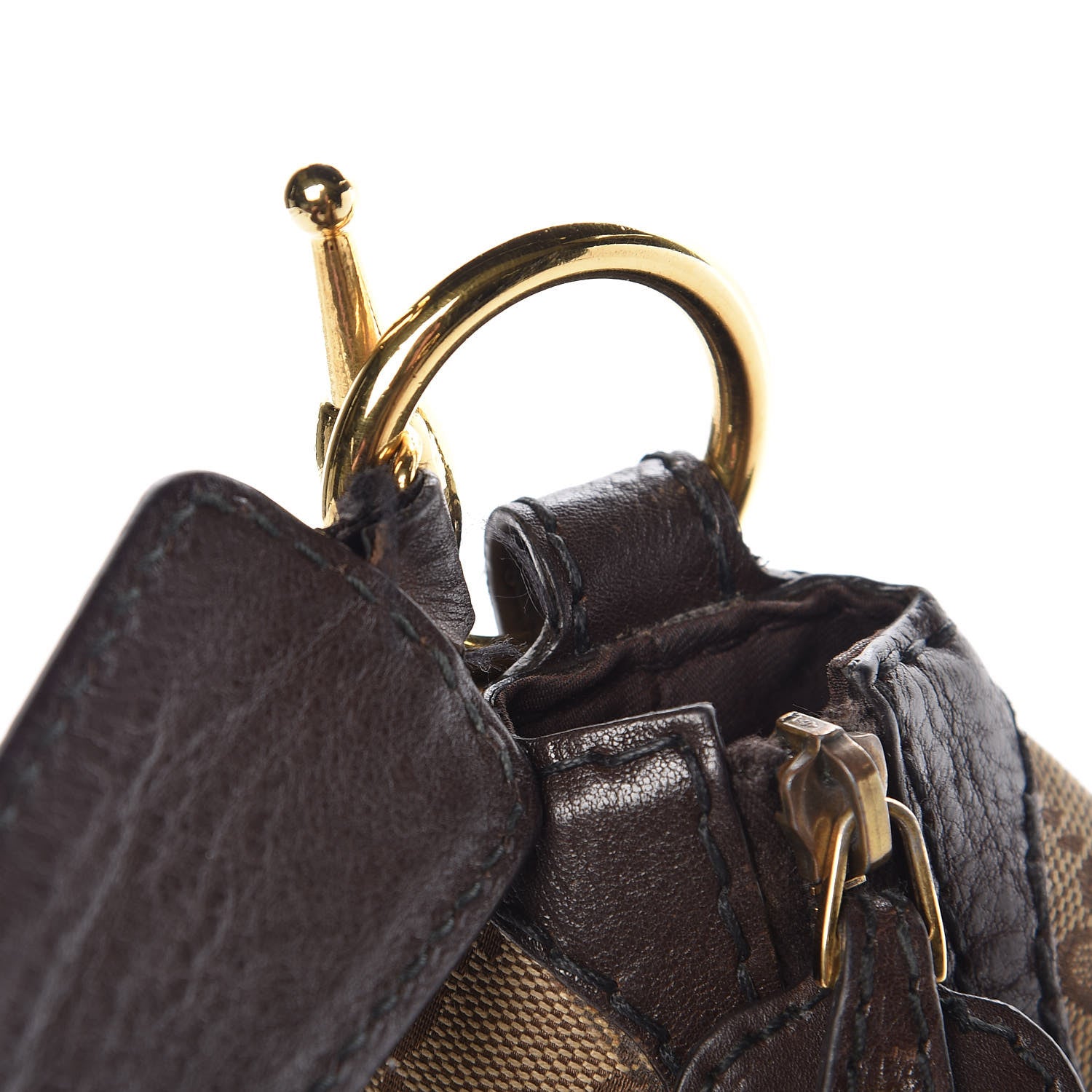 Gucci Monogram Medium Jockey Hobo Dark Brown 10 of 12