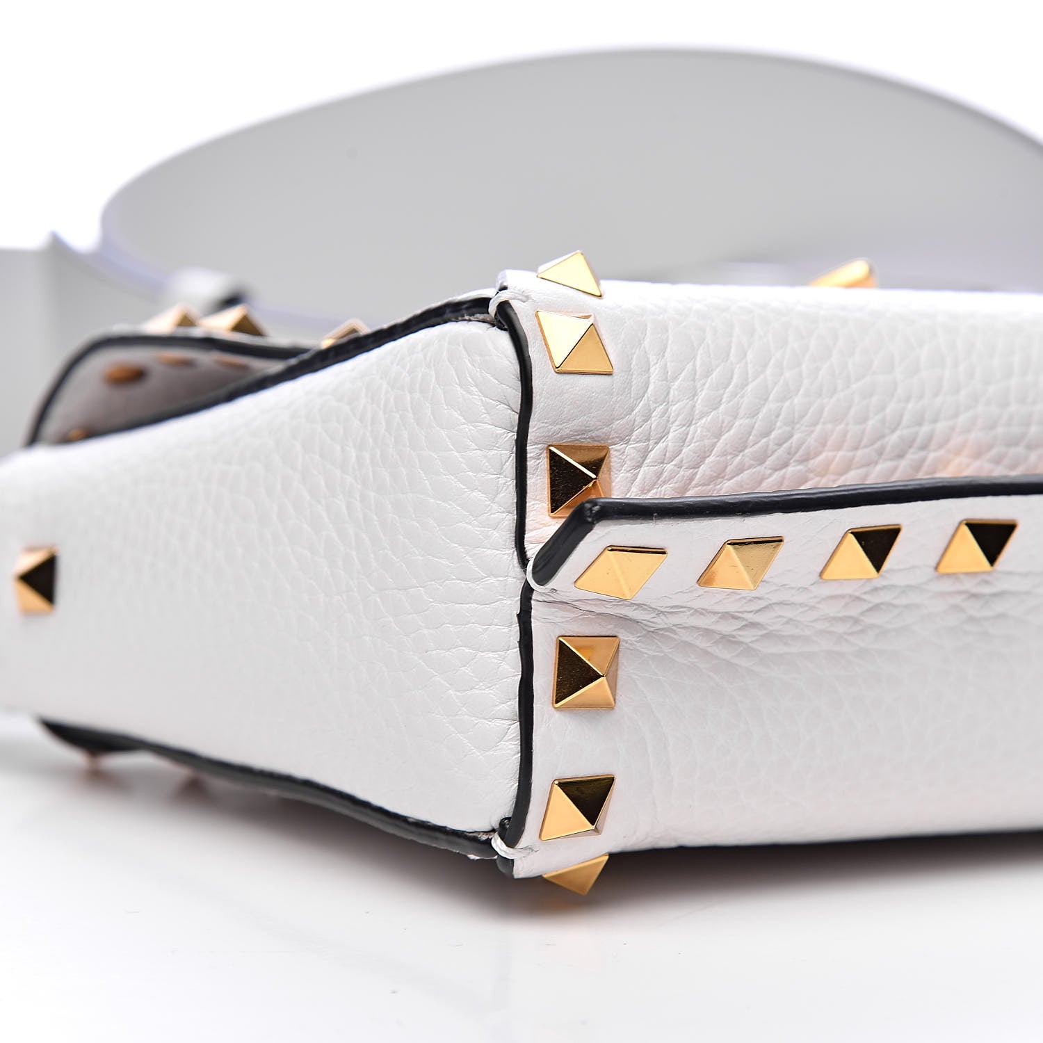 Valentino Garavani Grainy Calfskin Small Rockstud Hype Shoulder Bag White 8 of 10