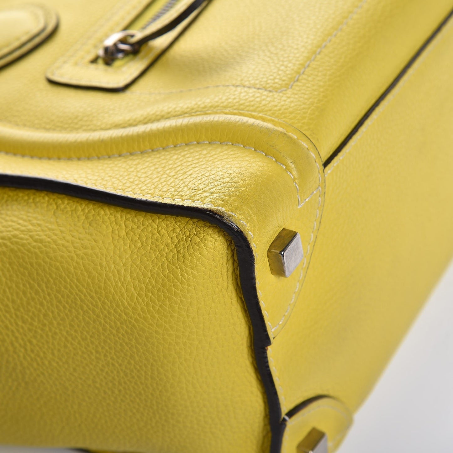 Drummed Calfskin Micro Luggage Citron