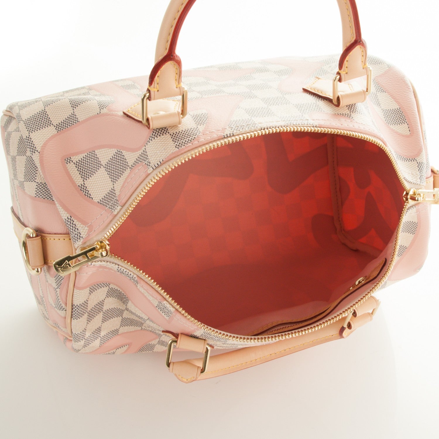Louis Vuitton Damier Azur Tahitienne Speedy Bandouliere 30 Rose Ballerine 6 of 8