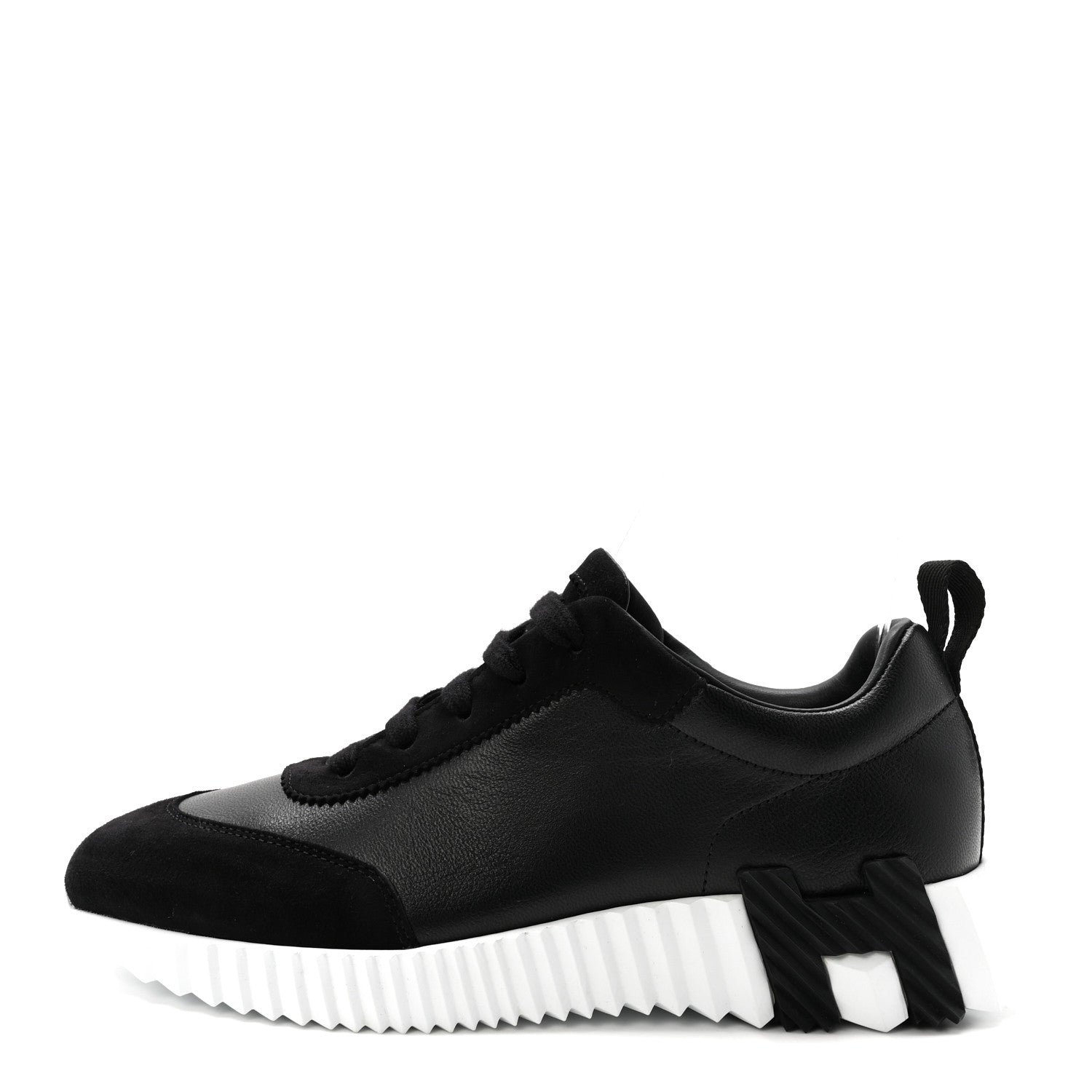Hermes Goatskin Suede Goatskin Bouncing Sneakers 36 Black 1 of 9