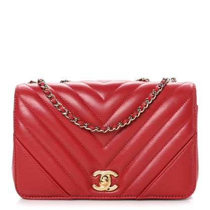 Chanel Calfskin Chevron Quilted Mini Statement Flap Red 1 of 10