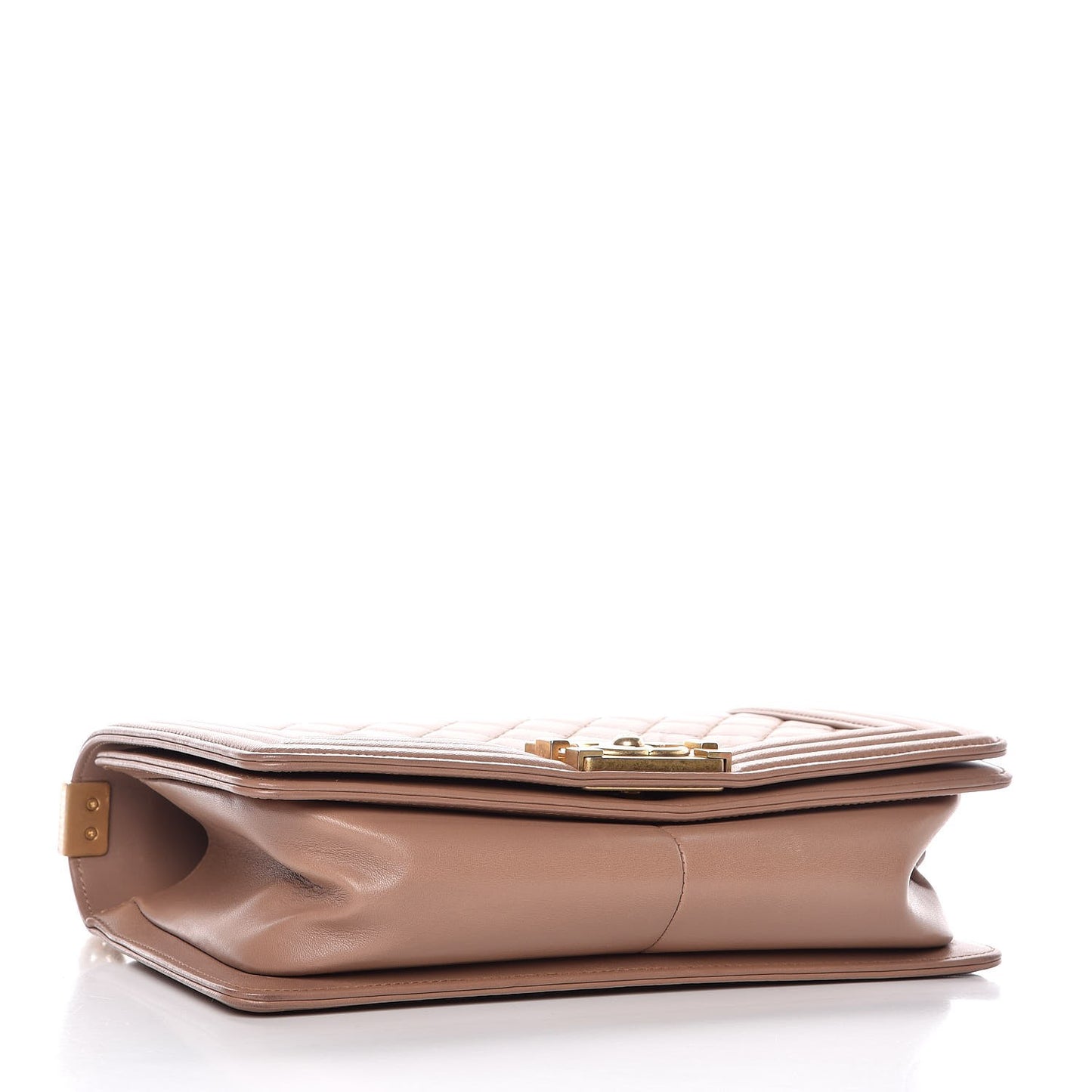 Lambskin Quilted Medium Boy Flap Dark Beige