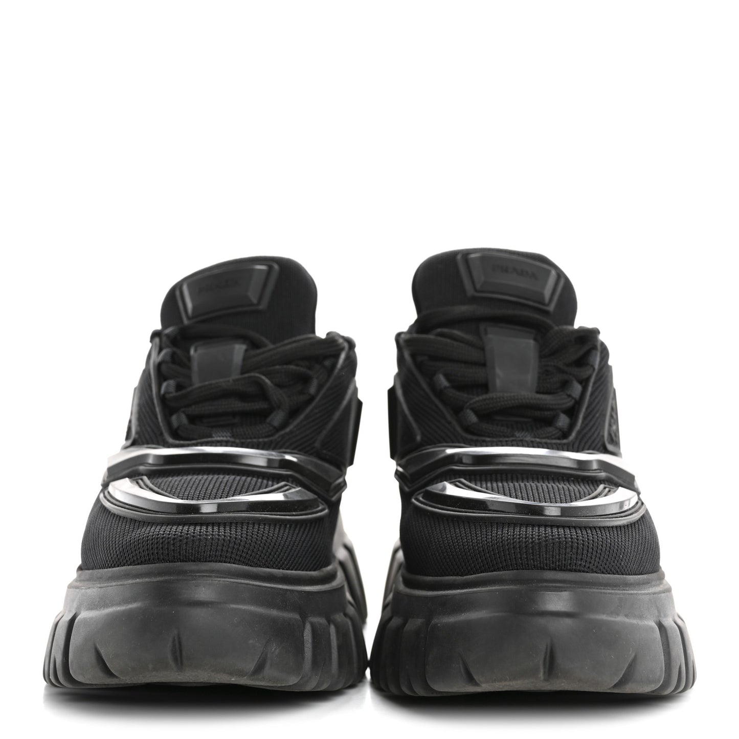 Rubber Technical Knit Fabric Triangle Logo Evolution 55mm Sneakers 35.5 Black