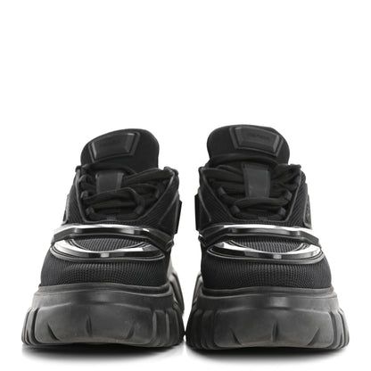 Prada Rubber Technical Knit Fabric Triangle Logo Evolution 55mm Sneakers 35.5 Black 3 of 10