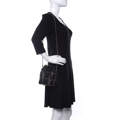 Chanel Lambskin Bucket Chain Drawstring Bag Black 2 of 10