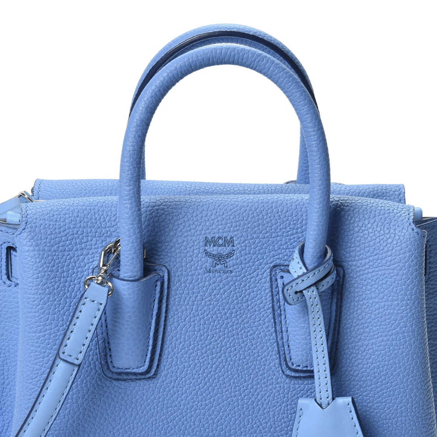 Grained Calfskin Mini Milla Tote Mediterranean Blue