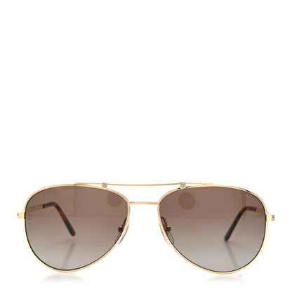 Cartier Santos CT0083S Aviator Sunglasses Gold Tortoise 2 of 7