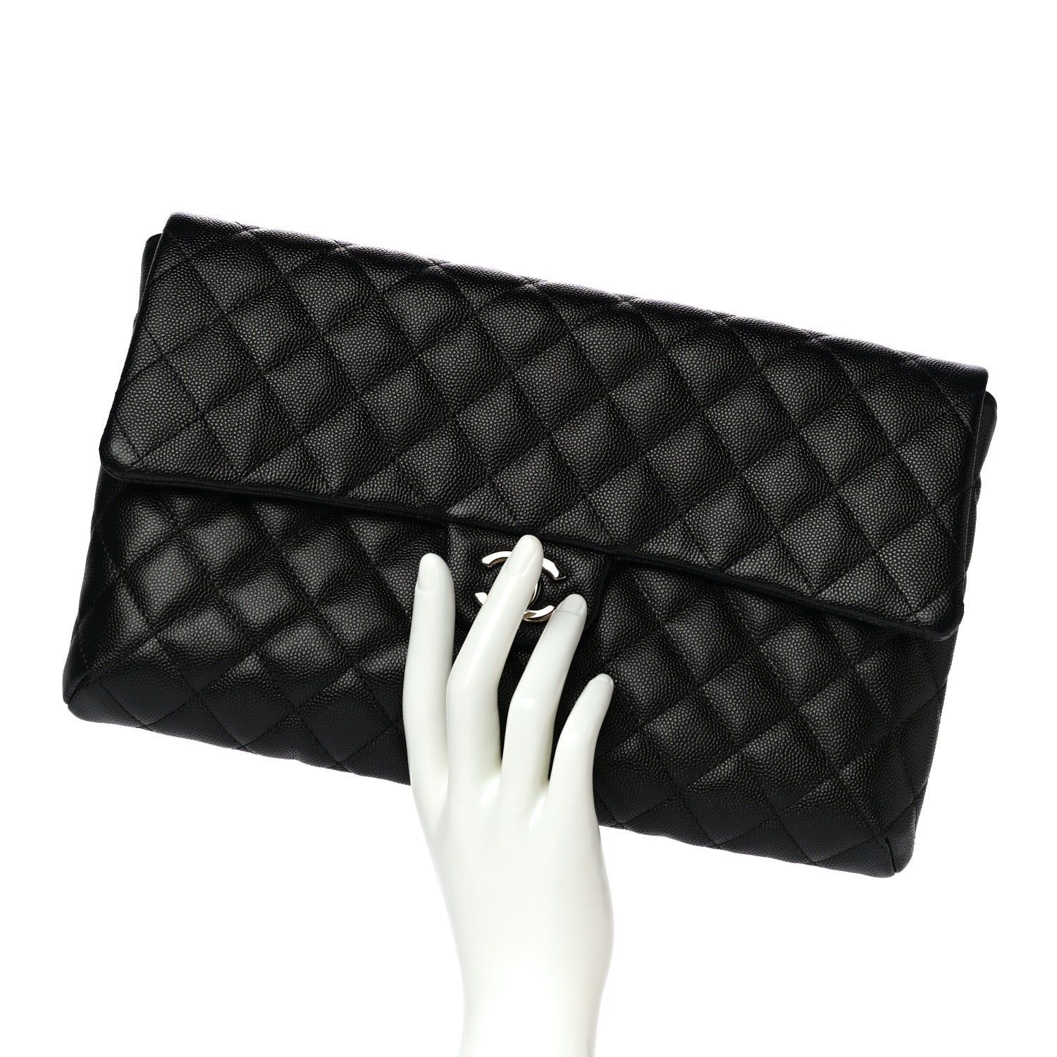 Chanel Caviar Quilted Flap Clutch Black 2 of 10