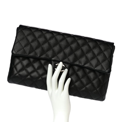 Chanel Caviar Quilted Flap Clutch Black 2 of 10