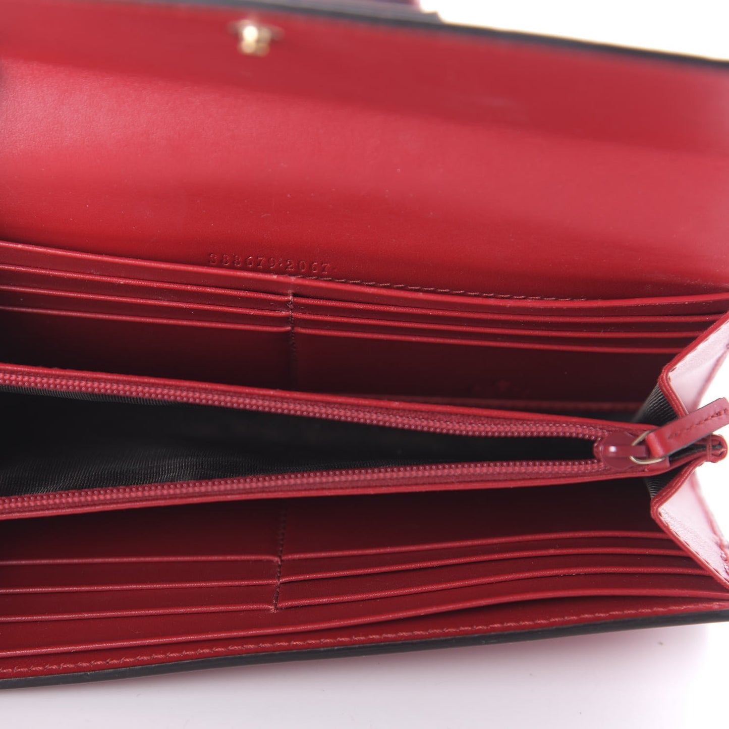 Guccissima Bow Continental Wallet Hibiscus Red