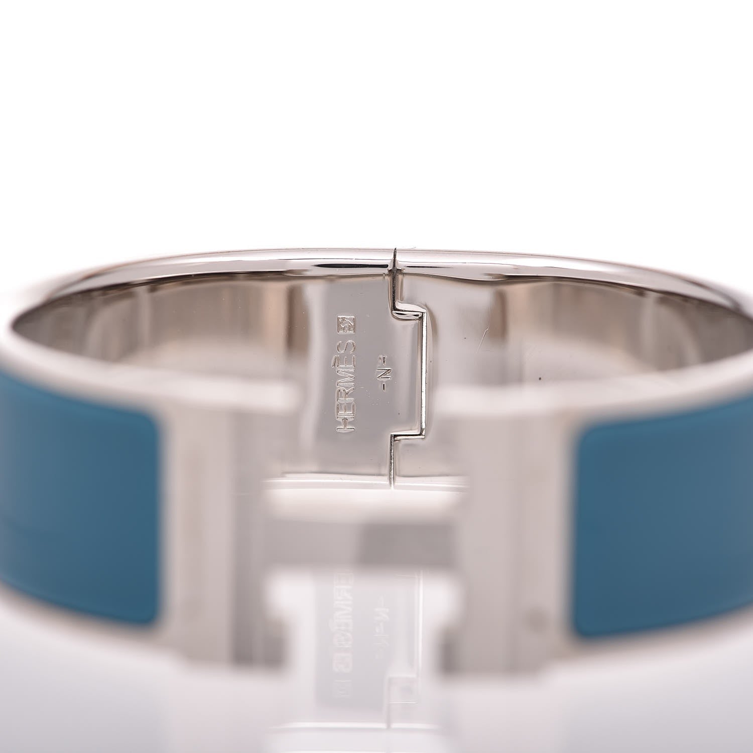 Hermes Enamel Wide Clic Clac H Bracelet PM Petrole 4 of 5