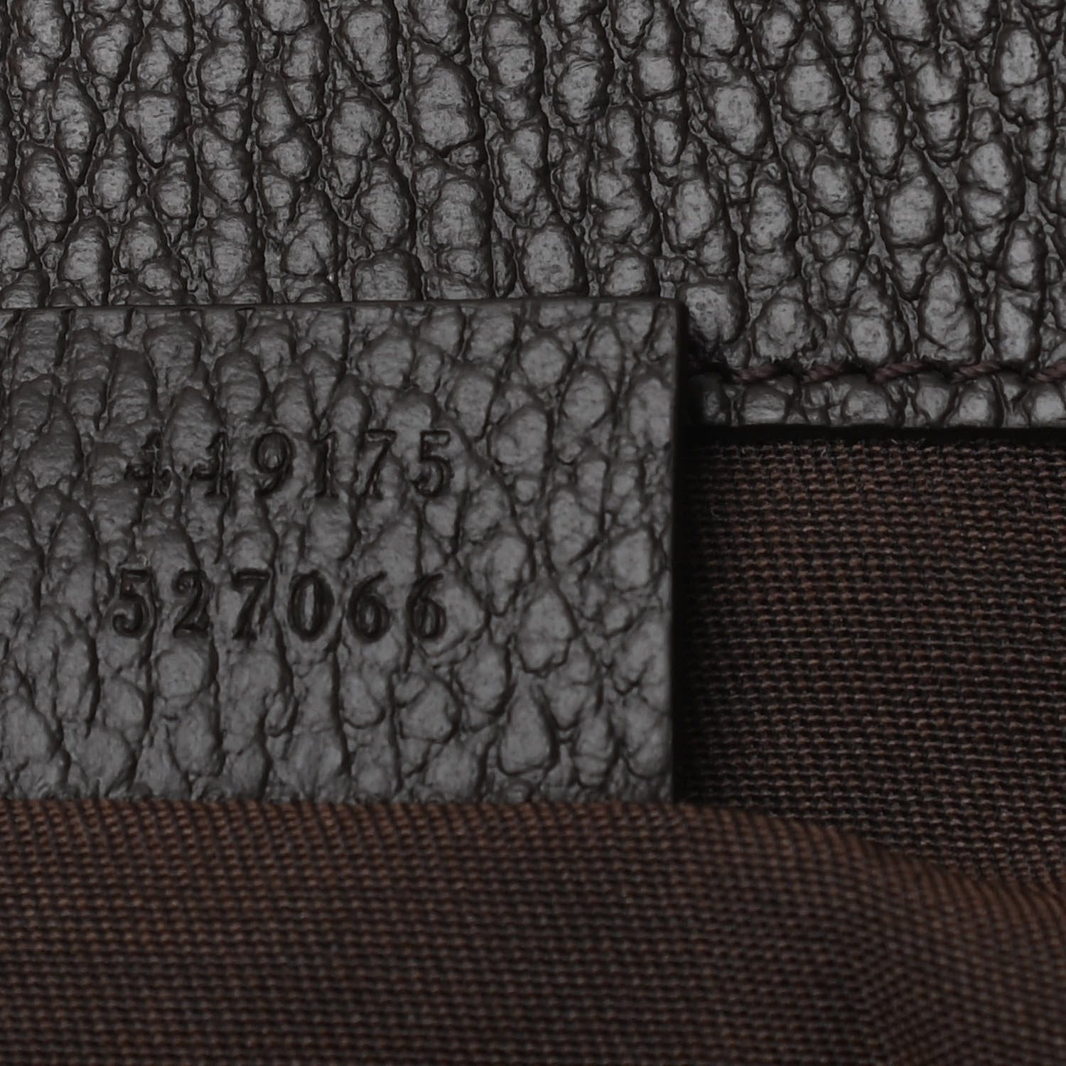 Gucci Monogram Dollar Calfskin O Drawstring Backpack Beige Ebony Testa di Moro Dark Chocolate 7 of 12