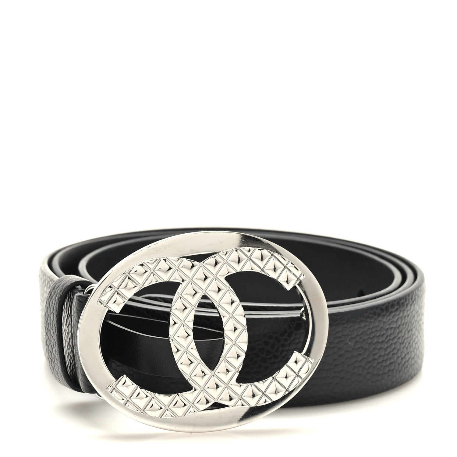 Chanel Caviar CC Logo Belt 85 34 Black 1 of 8