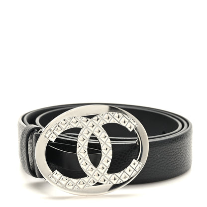 Chanel Caviar CC Logo Belt 85 34 Black 1 of 8