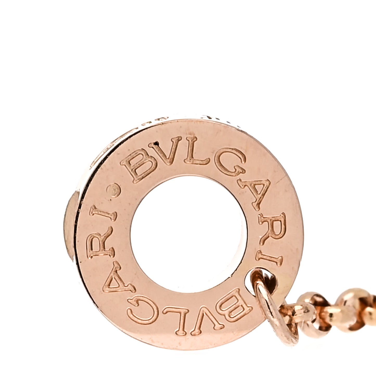 18K Rose Gold Mother of Pearl Bvlgari Bvlgari Engravable Bracelet ML