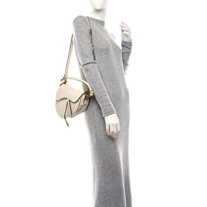 Christian Dior Grained Calfskin Saddle Bag With Strap Latte 3 of 9