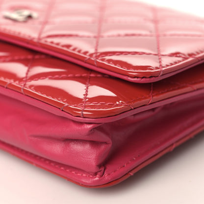Chanel Patent Quilted Wallet On Chain WOC Fuchsia 10 of 11