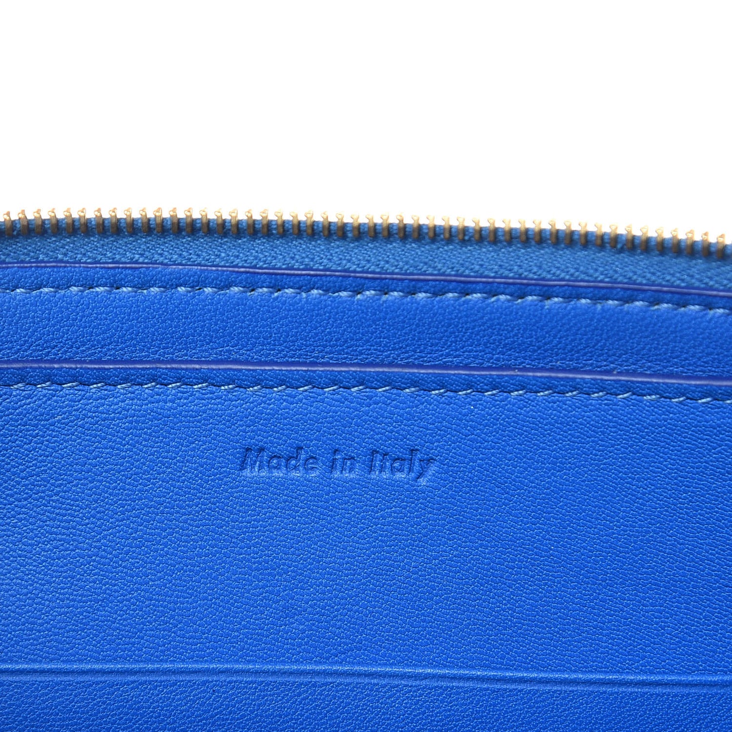 Lambskin Bi-Color Solo Clutch Pouch Bright Blue Peacock
