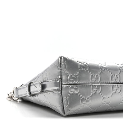 Gucci Shine Guccissima Emblem Small Shoulder Bag Silver 9 of 11