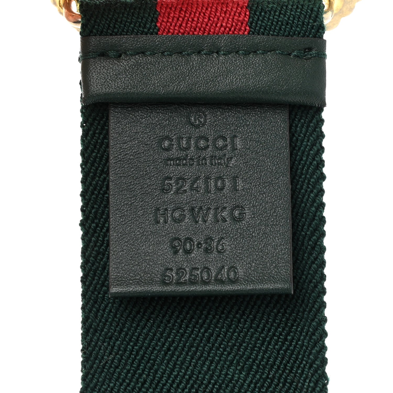 Gucci Canvas Torchon Double G Web Belt 90 36 Verde 3 of 3