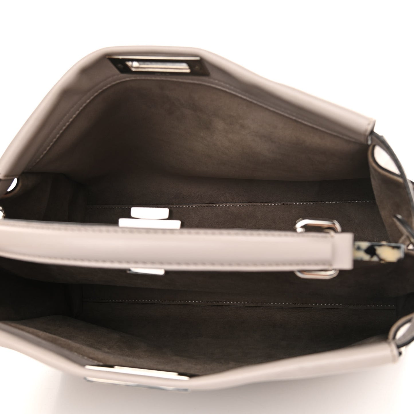 Vitello Seta Plexiglass Granite Large Peekaboo Iconic Satchel Polvere