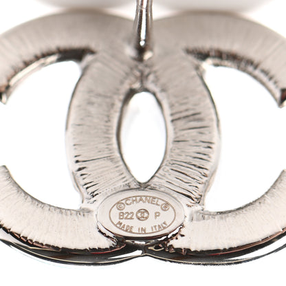 Chanel Baguette Crystal Double CC Earrings Silver 4 of 5