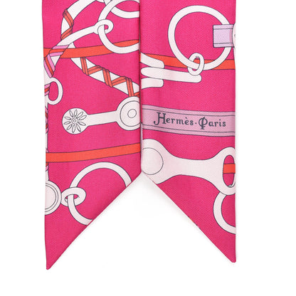 Hermes Silk Panoplie Equestre Twilly Fuchsia Rose Rouge 2 of 4