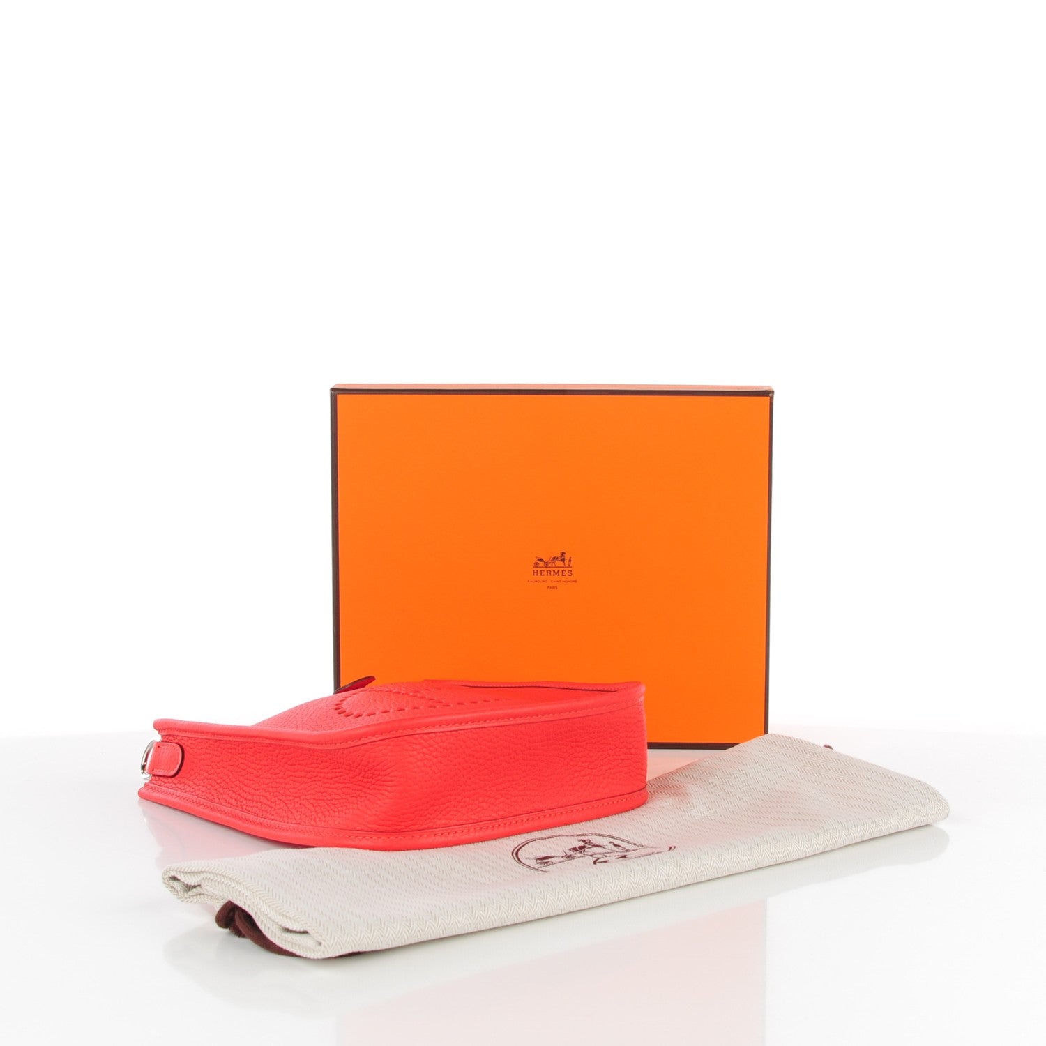 Hermes Taurillon Clemence Amazone Evelyne TPM Rouge Pivoine Rose Sakura 4 of 9
