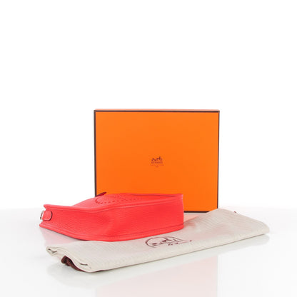 Hermes Taurillon Clemence Amazone Evelyne TPM Rouge Pivoine Rose Sakura 4 of 9