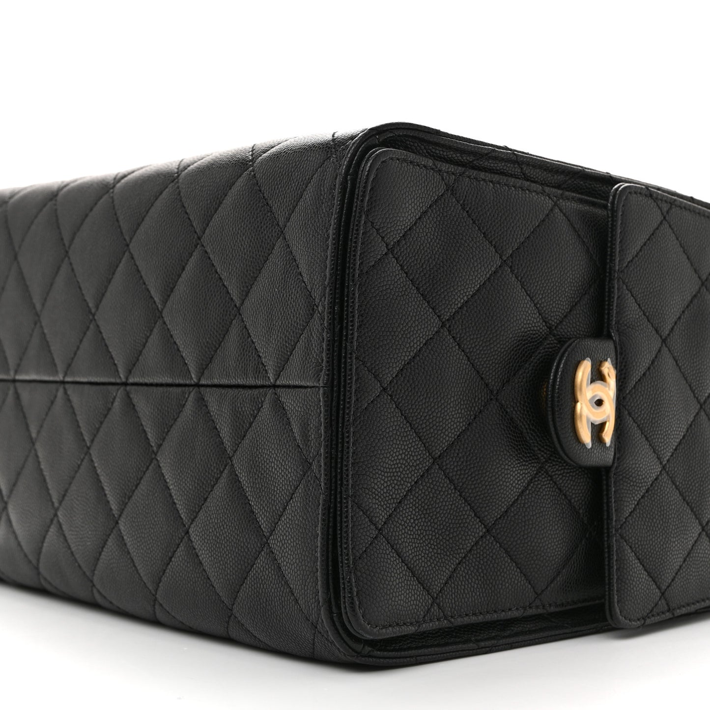 Caviar Quilted Medium Chanel 25 Handbag Black