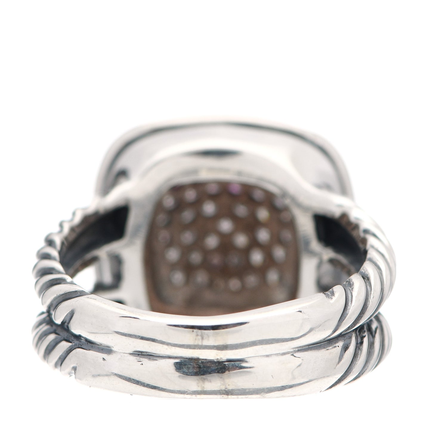 Sterling Silver Diamond 11mm Albion Pave Ring 57 8