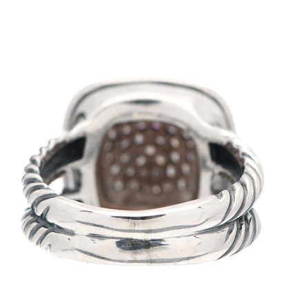 David Yurman Sterling Silver Diamond 11mm Albion Pave Ring 57 8 4 of 5