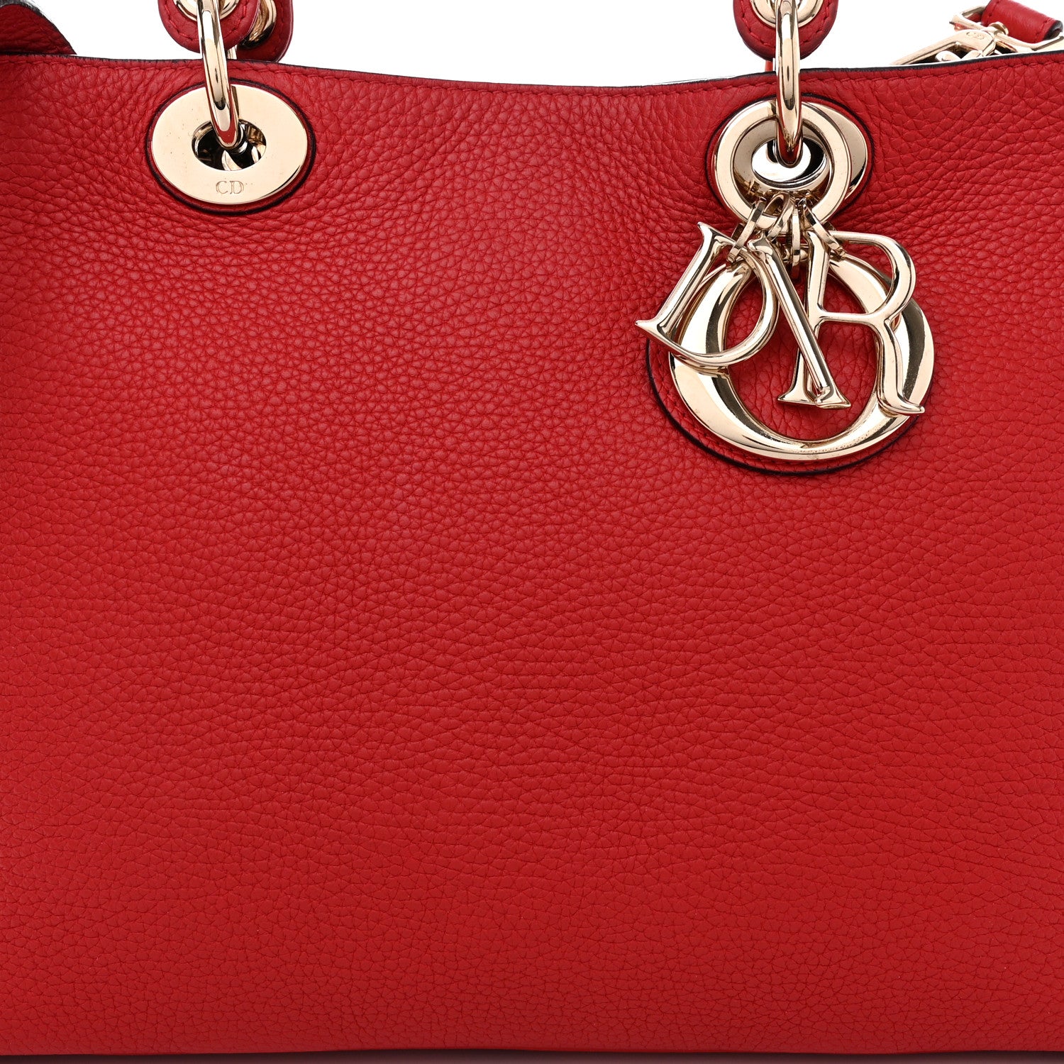 Christian Dior Calfskin Medium Diorissimo Tote Red 9 of 11