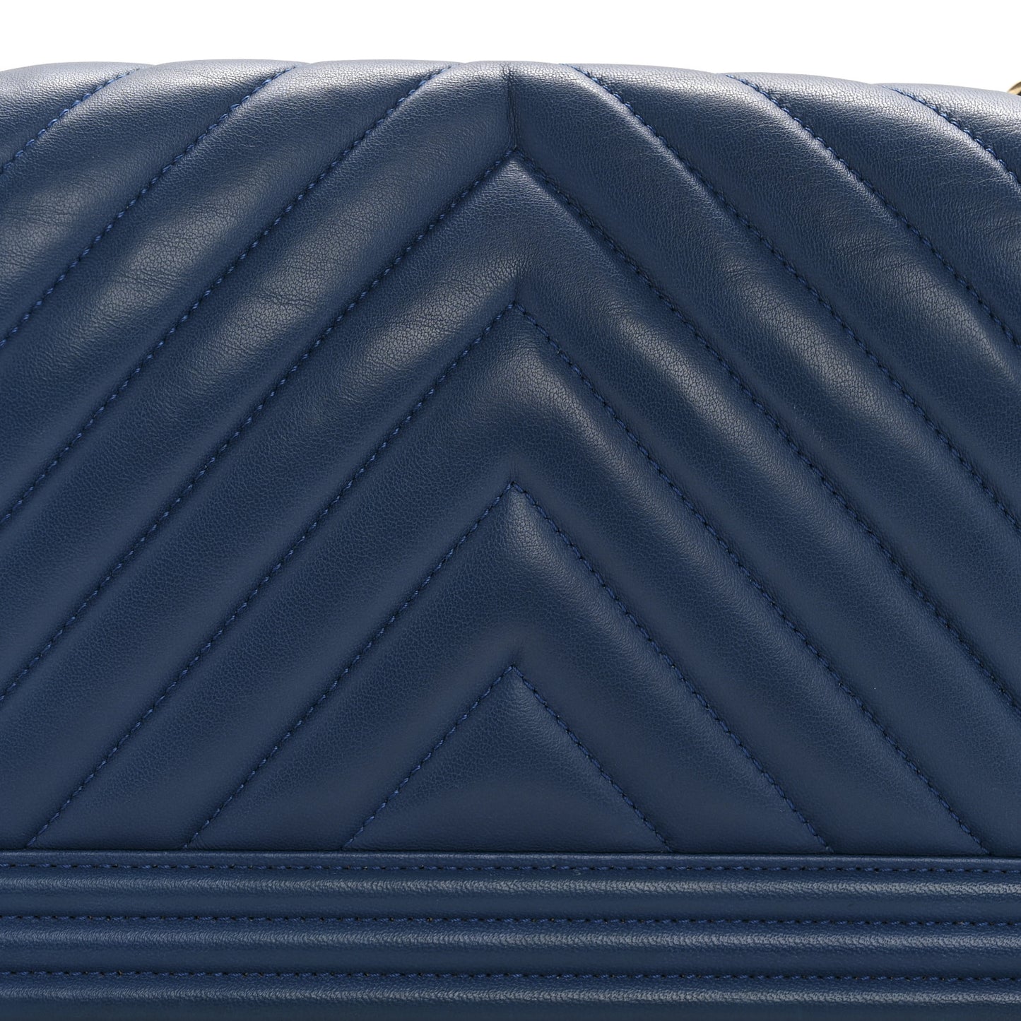 Lambskin Chevron Quilted Medium Boy Flap Blue