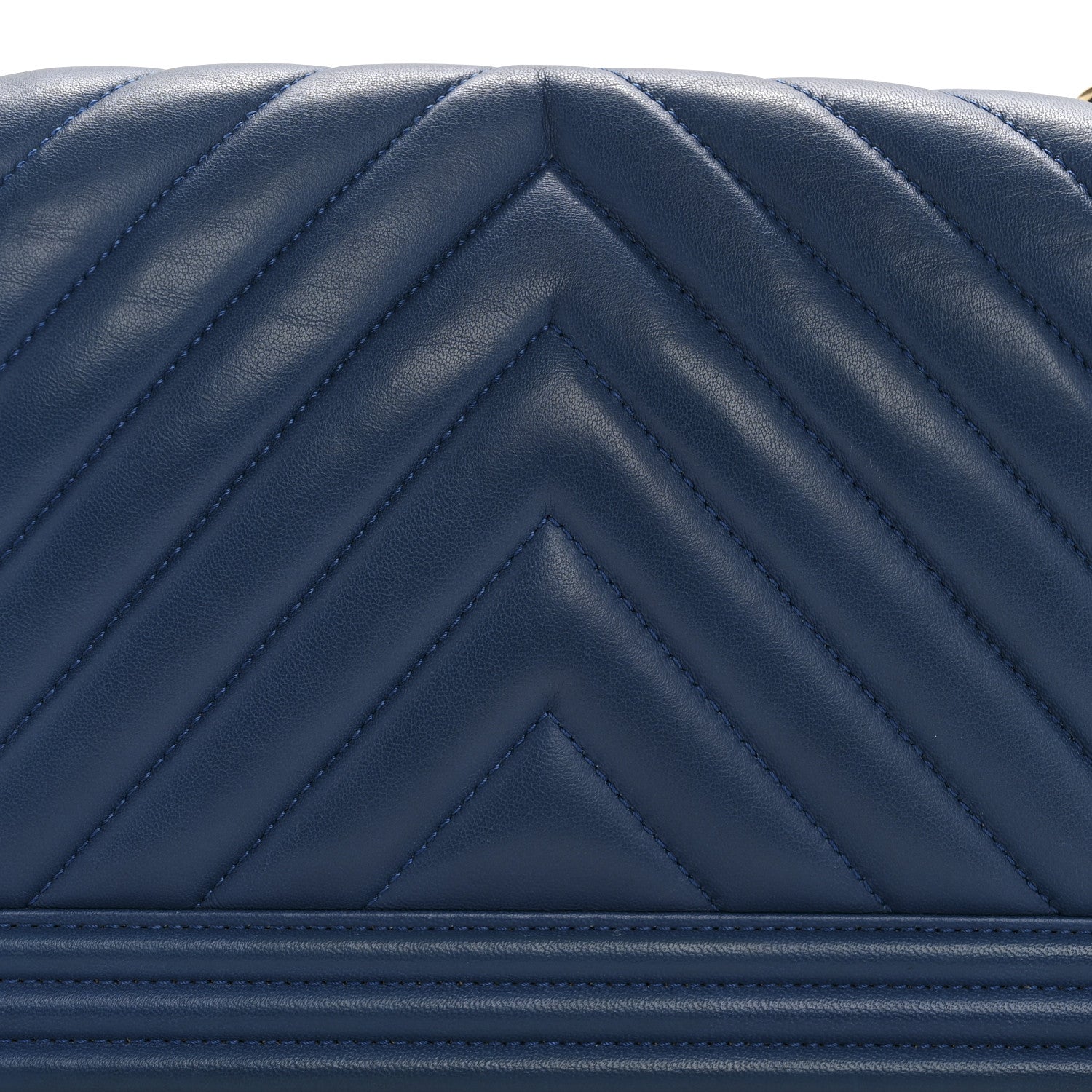 Chanel Lambskin Chevron Quilted Medium Boy Flap Blue 13 of 14