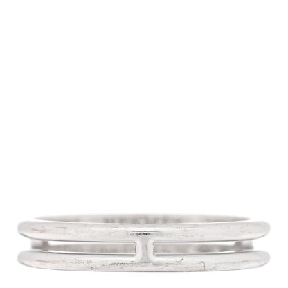 Hermes 18K White Gold Ariane Wedding Band Ring 55 7.25 1 of 5