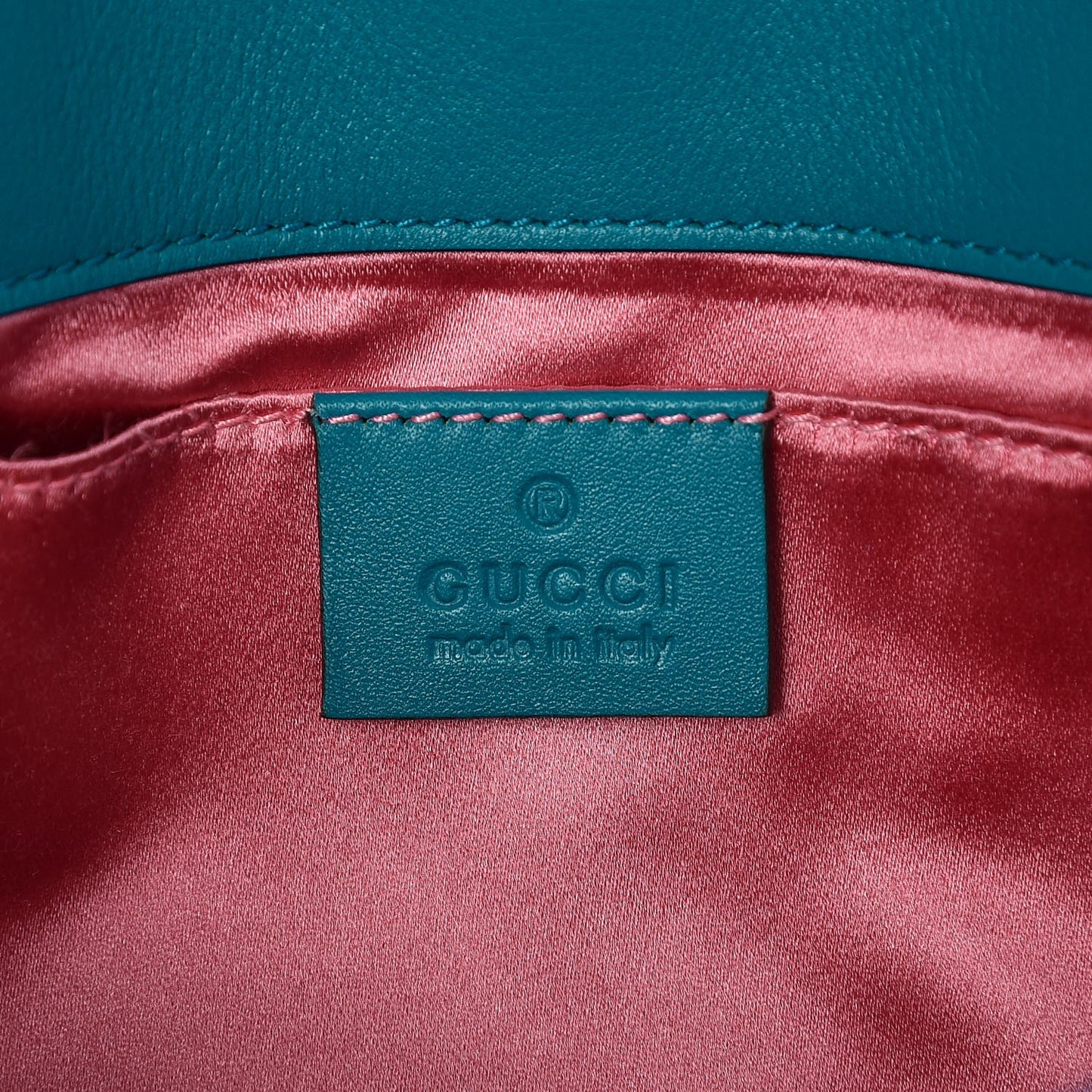 Velvet Matelasse Mini GG Marmont Shoulder Bag Pavone Cyan