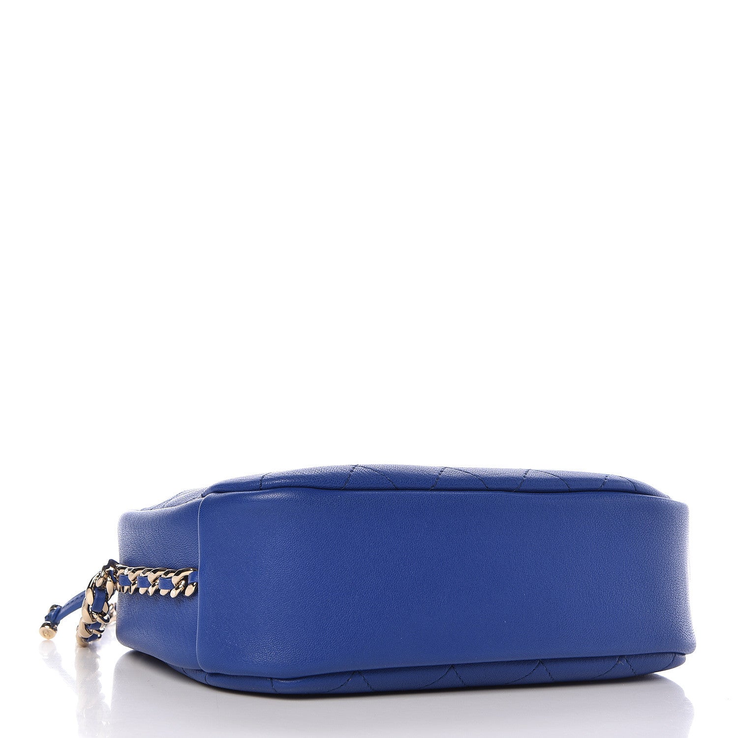 Chanel Goatskin Quilted Large Casual Trip Camera Case Blue 4 of 10