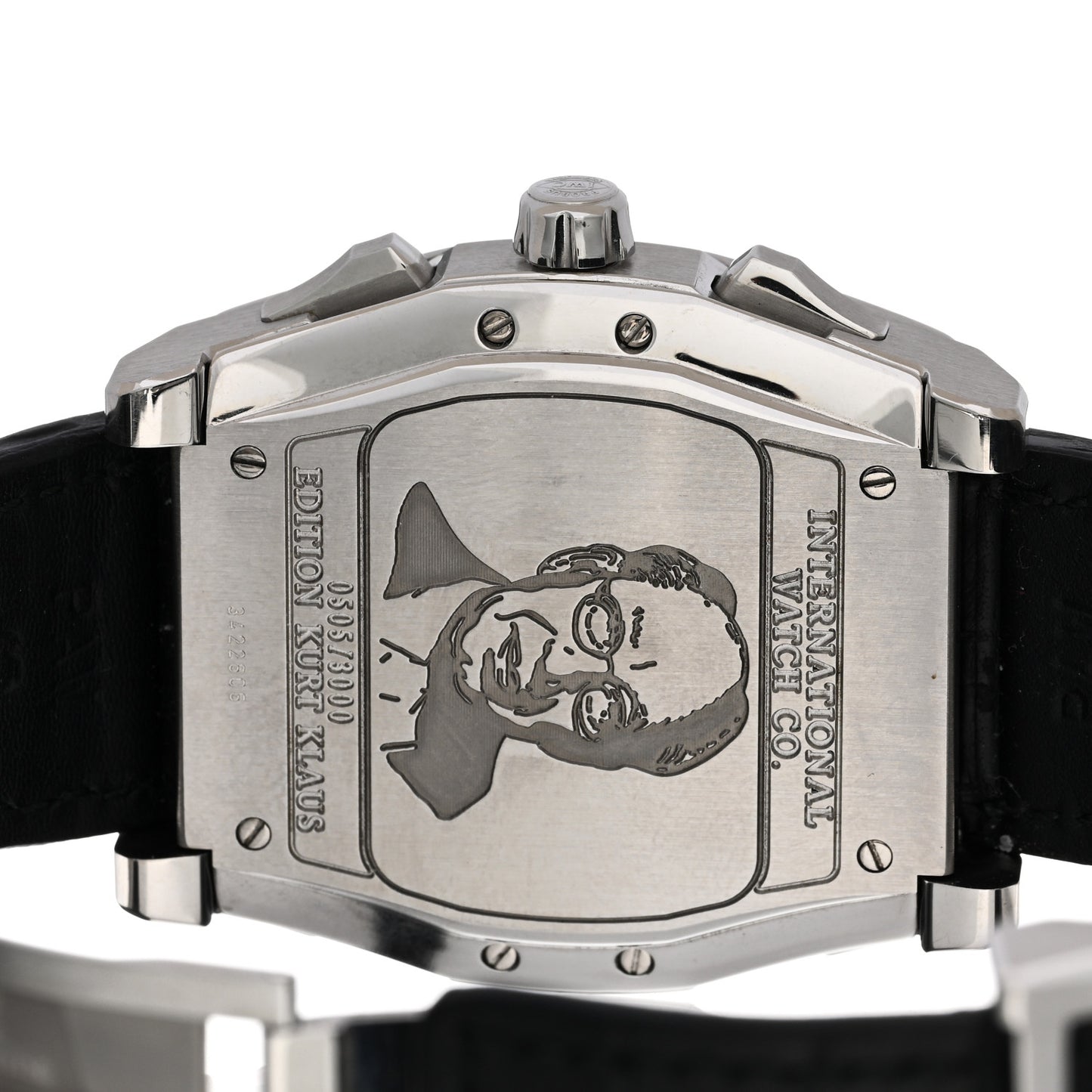Stainless Steel Alligator 43mm Da Vinci Kurt Klaus Limited Edition Chronograph Automatic Watch Black IW376204