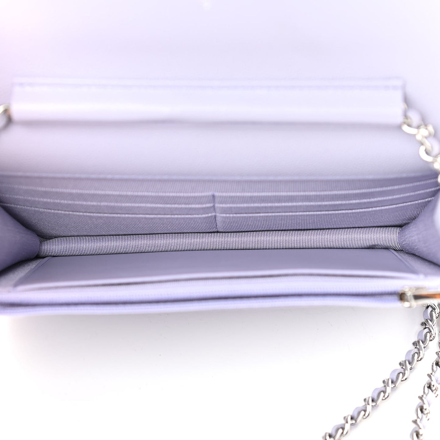 Caviar Quilted Wallet On Chain WOC Light Purple