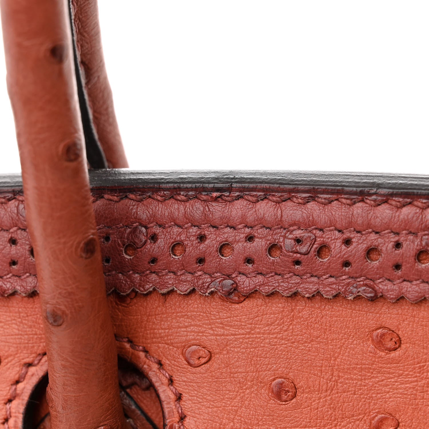 Hermes Ostrich Ghillies Birkin 30 Brique Rouge H 13 of 17