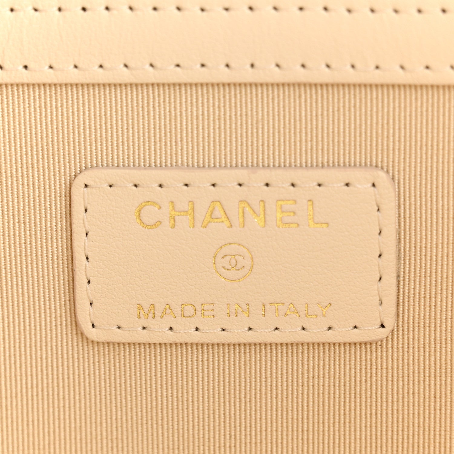 Chanel Calfskin Quilted Large Pearl Cosmetic Case Light Beige 6 of 7