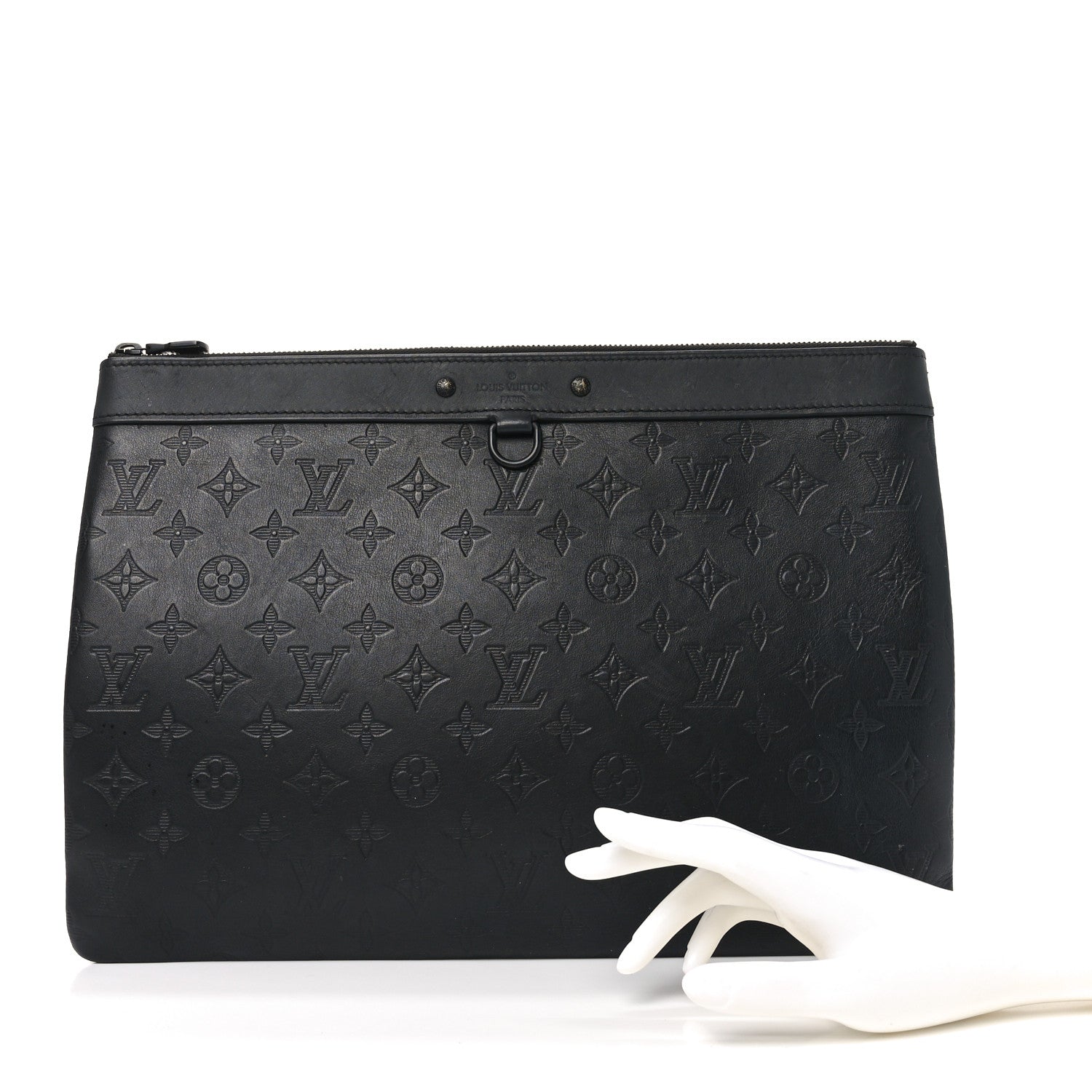 Louis Vuitton Calfskin Monogram Shadow Discovery Pochette Black 2 of 6