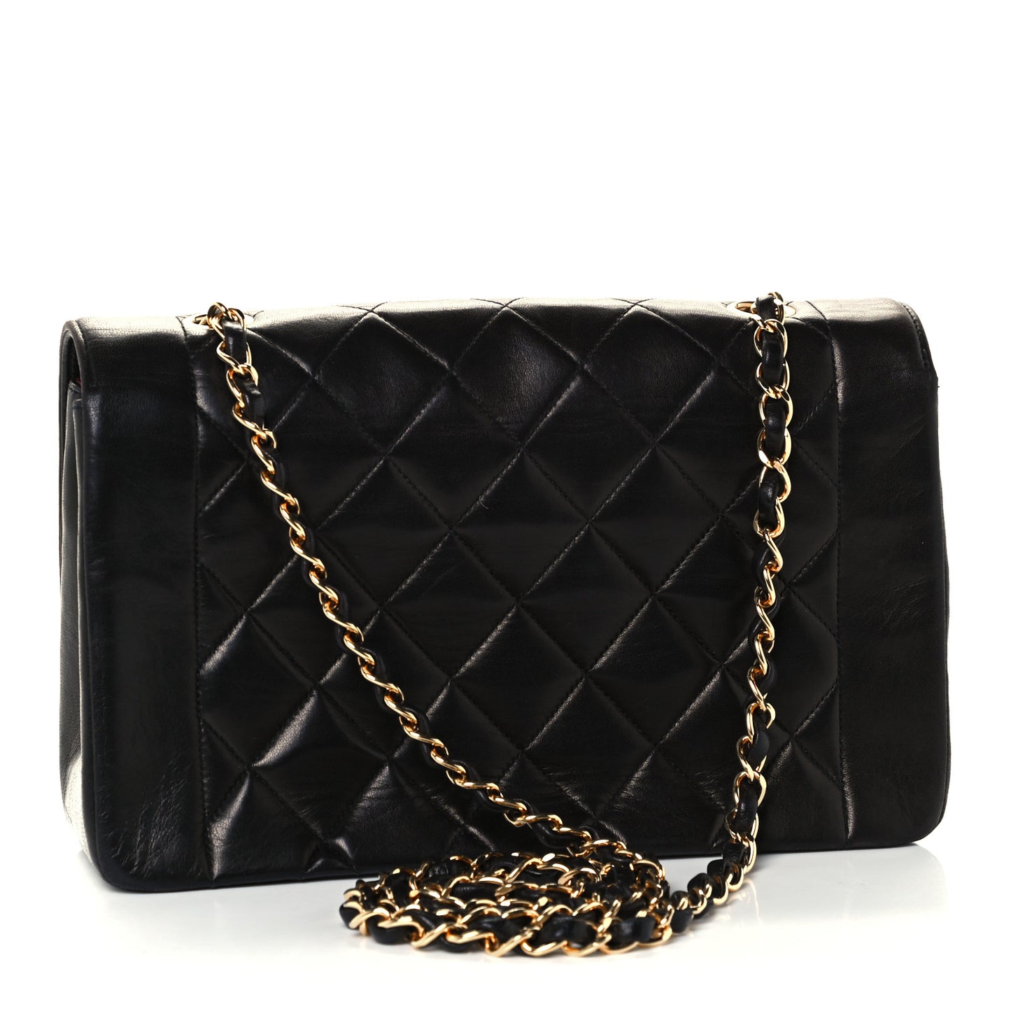 Lambskin Quilted Small Single Flap Black