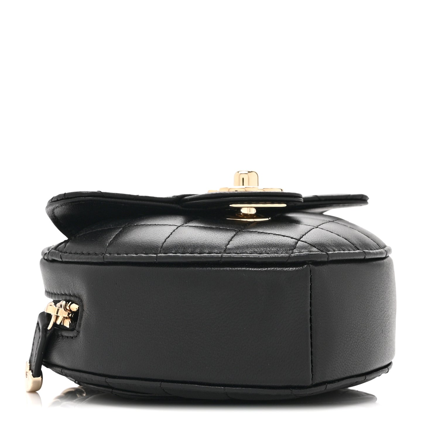 Lambskin Quilted CC In Love Heart Clutch With Chain Black