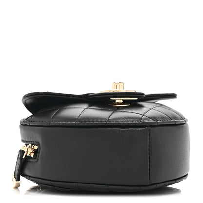 Chanel Lambskin Quilted CC In Love Heart Clutch With Chain Black 4 of 11